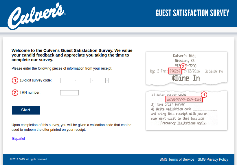 Culver s Guest Satisfaction Survey