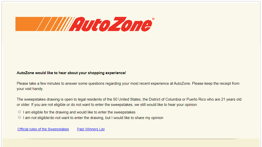 AutoZone Customer Survey