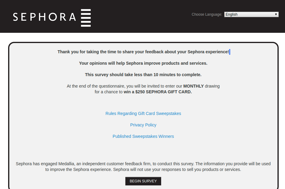 Sephora Canada Survey