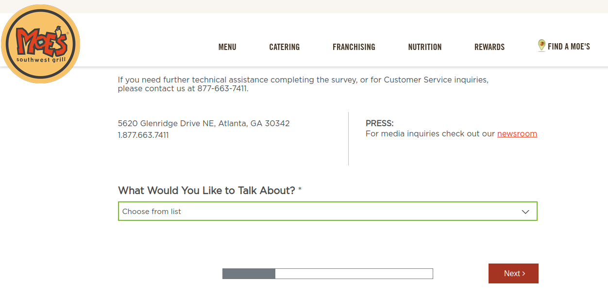 Moe's Customer Survey