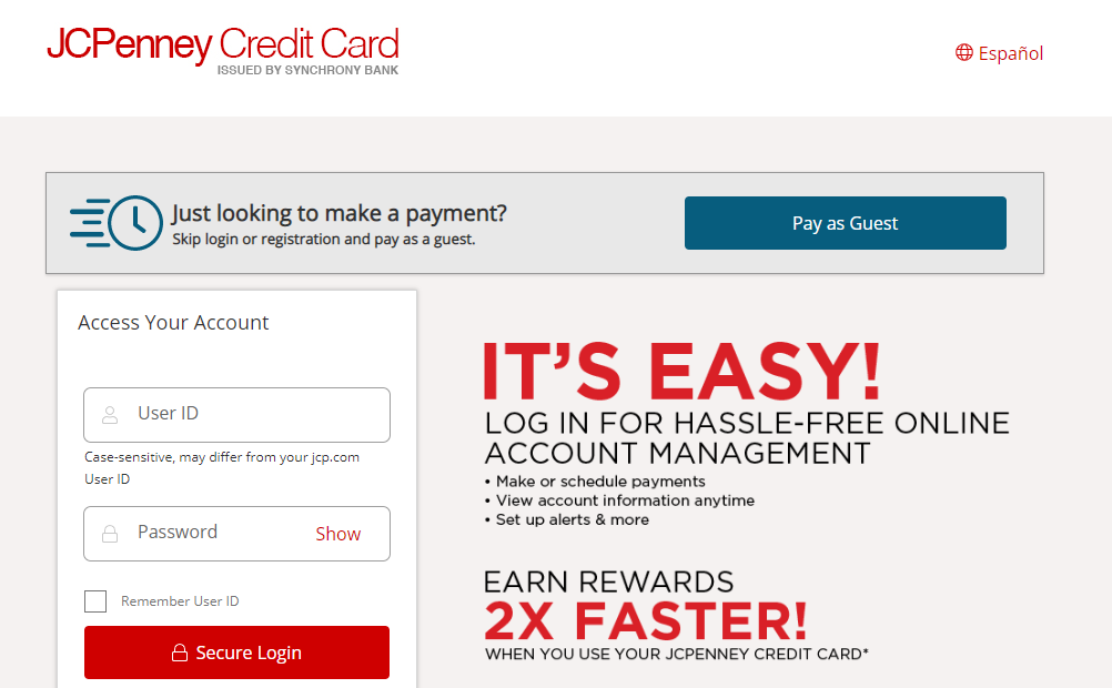 JCPenney Credit Card Login