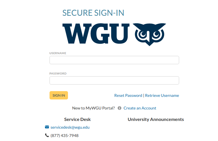 WGU Student Login