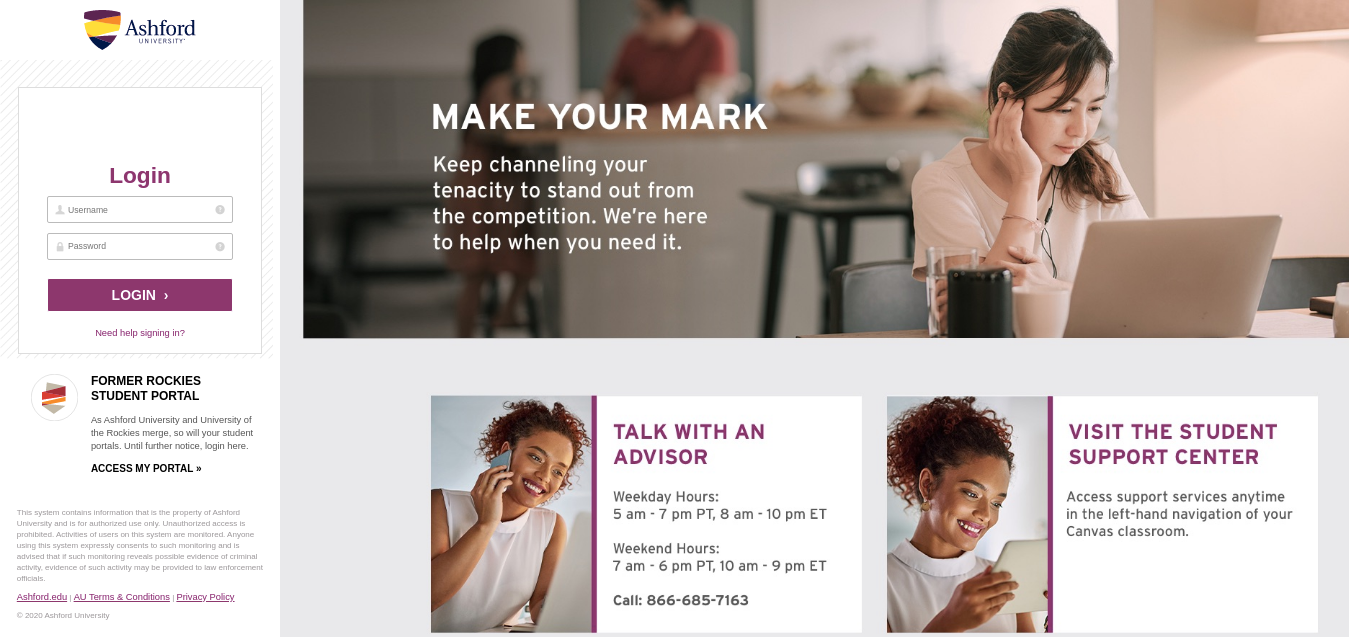 Ashford Student Login
