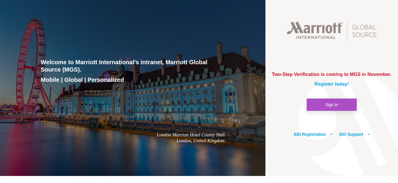 Marriott Global Login