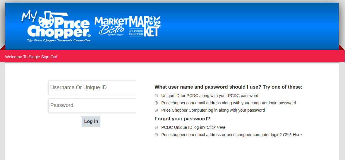 Price Chopper Sign In