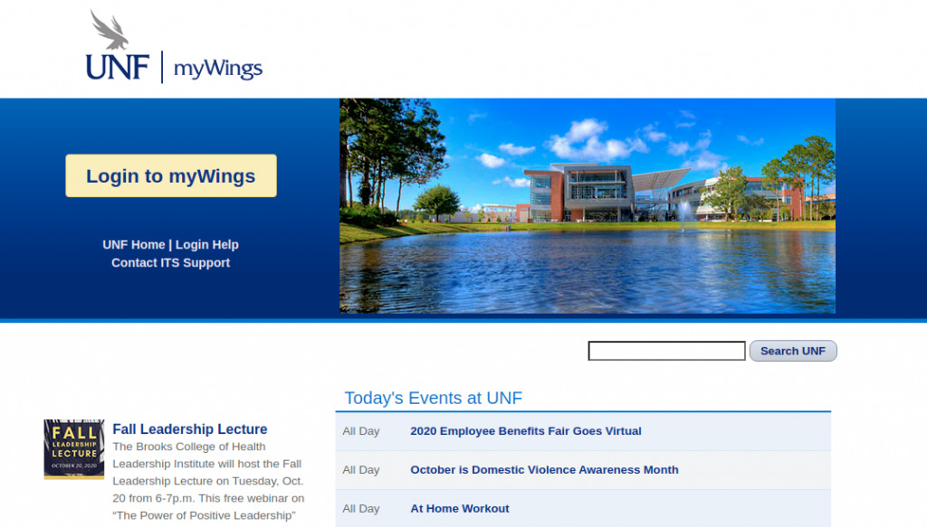 UNF myWings Login