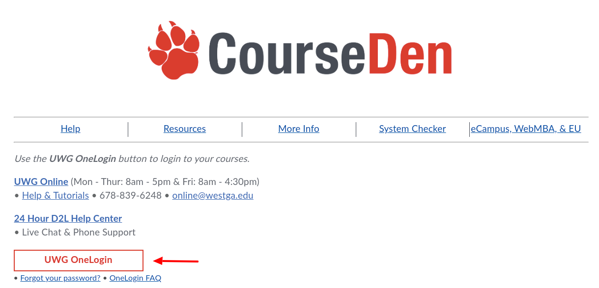 University of west Georgia Login