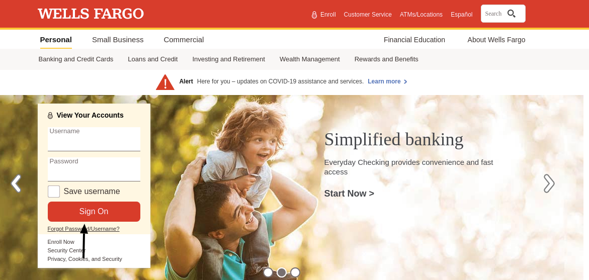 Wells Fargo Bank login