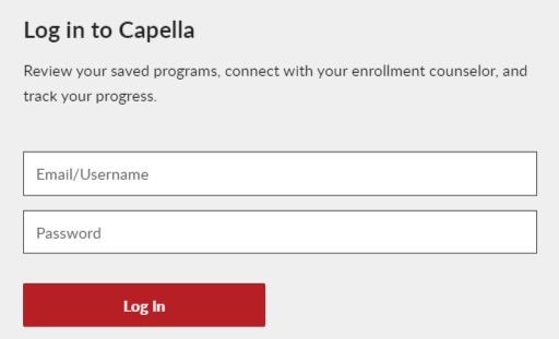 Capella University student login
