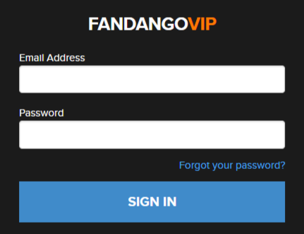 Fandango login