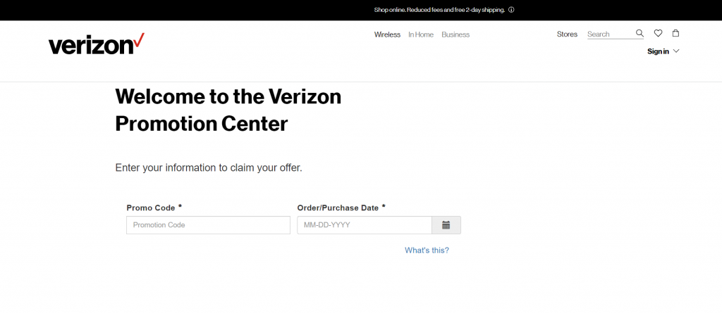 Verizon Sign up