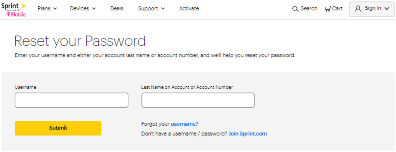 Sprint account sign in
