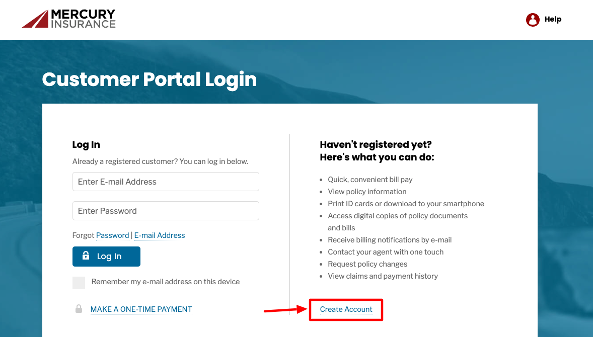mercury insurance create account