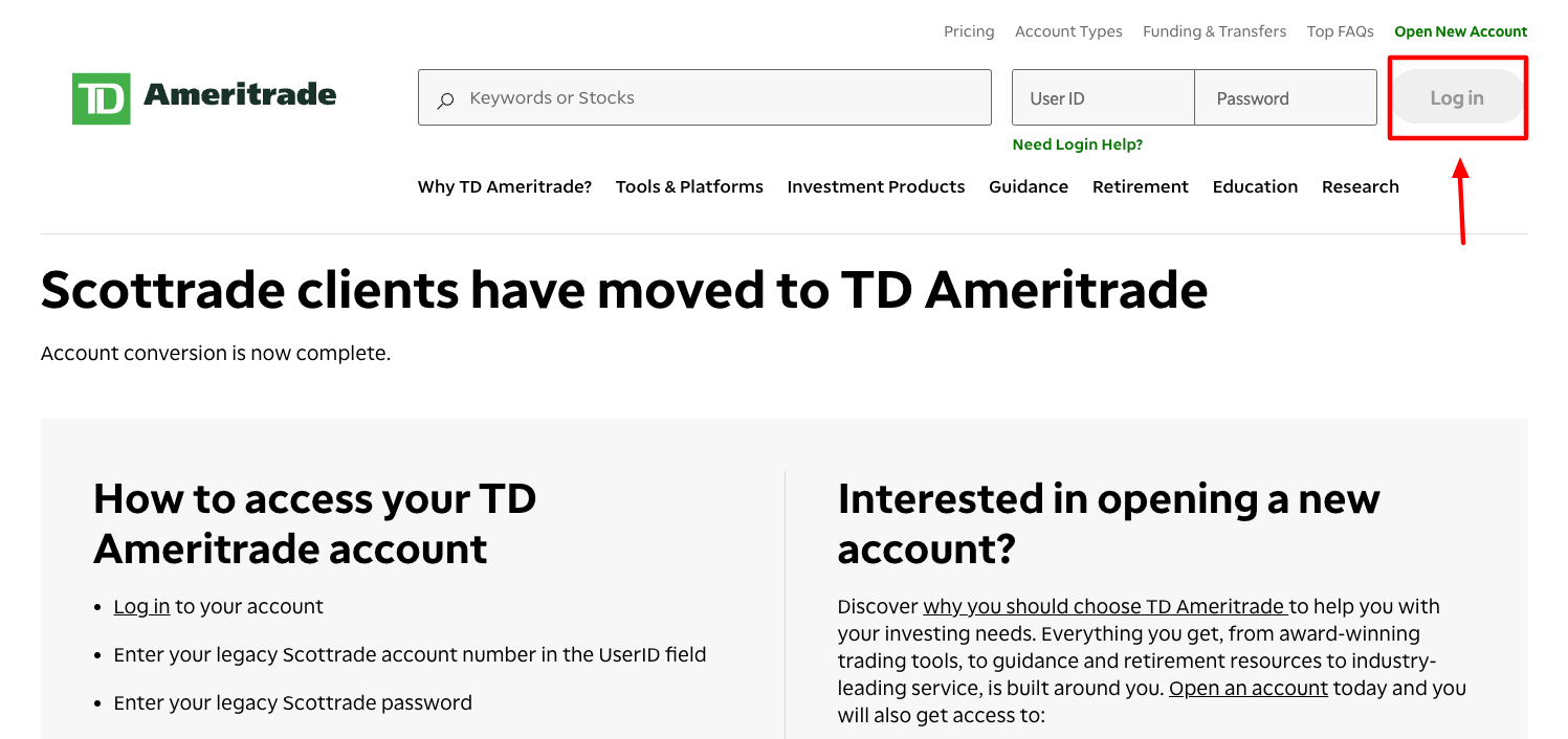 td ameritrade login